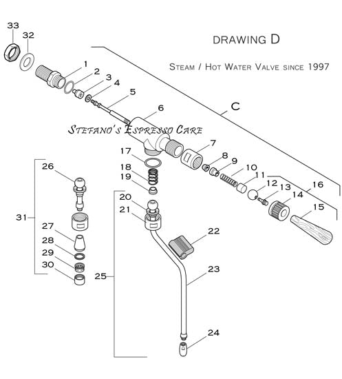 Drawing D - Elektra Steam Valve SINCE-1997