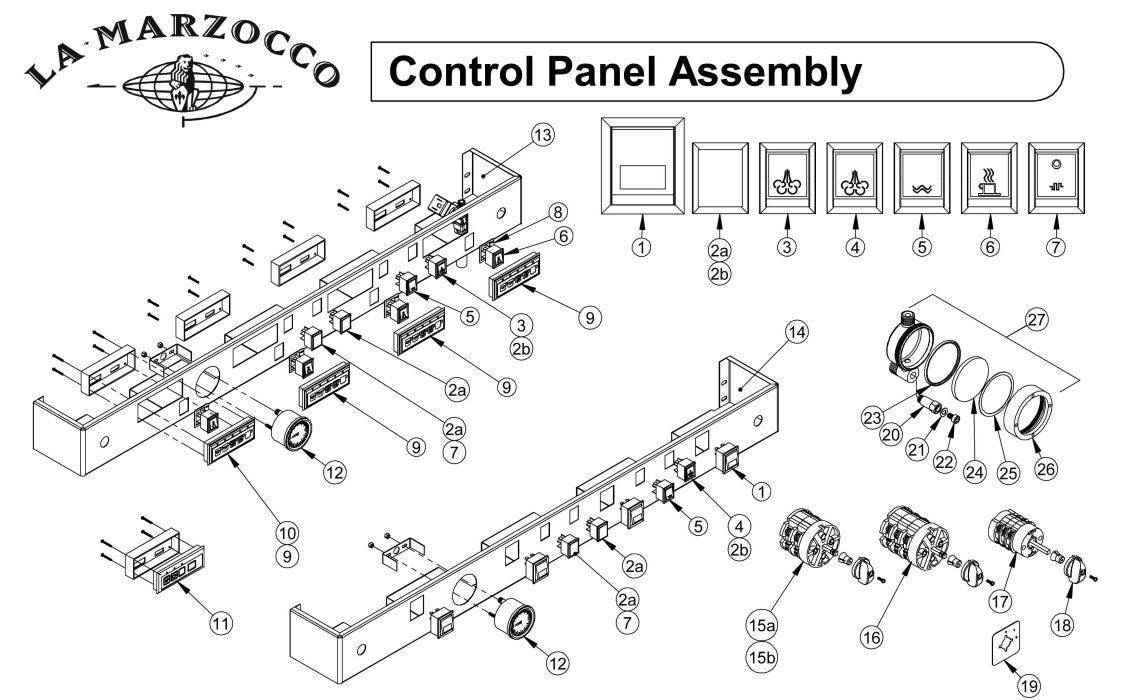 La Marzocco Control Panel Assembly - Drawing A