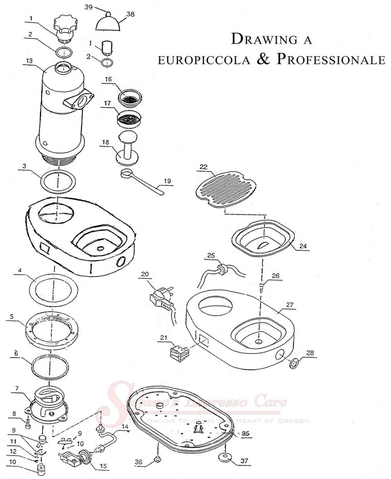 La Pavoni Espresso Machines Drawing 1