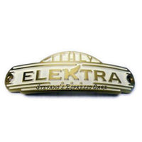 Elektra Logo Name Plate Gold and Yellow